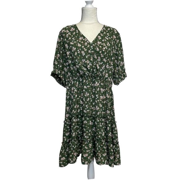 Inspired Hearts Floral Green Dress Size 3X - Picture 1 of 11